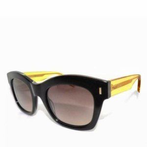 Fendi Black Yellow Square Peekaboo Sunglasses